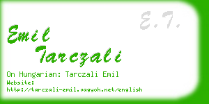 emil tarczali business card